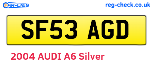 SF53AGD are the vehicle registration plates.