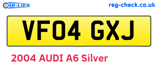 VF04GXJ are the vehicle registration plates.