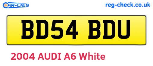 BD54BDU are the vehicle registration plates.