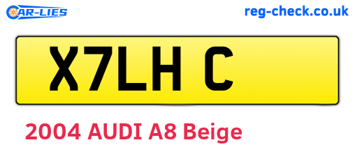 X7LHC are the vehicle registration plates.