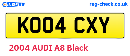 KO04CXY are the vehicle registration plates.