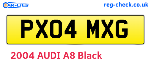 PX04MXG are the vehicle registration plates.