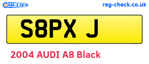 S8PXJ are the vehicle registration plates.