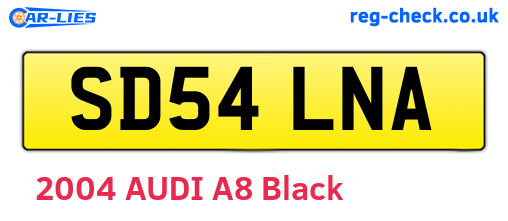 SD54LNA are the vehicle registration plates.