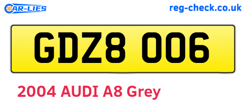 GDZ8006 are the vehicle registration plates.