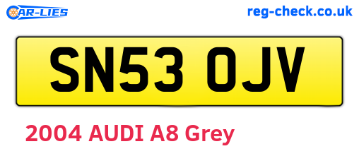 SN53OJV are the vehicle registration plates.