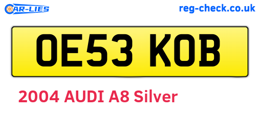 OE53KOB are the vehicle registration plates.