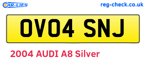 OV04SNJ are the vehicle registration plates.
