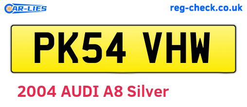 PK54VHW are the vehicle registration plates.