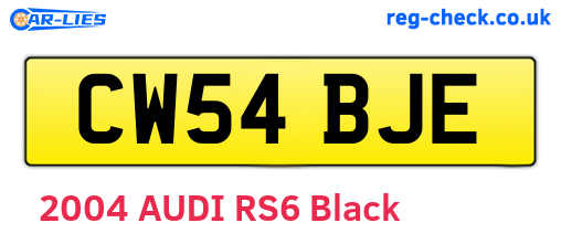CW54BJE are the vehicle registration plates.