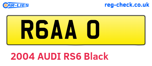R6AAO are the vehicle registration plates.