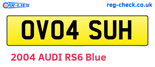 OV04SUH are the vehicle registration plates.