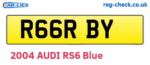 R66RBY are the vehicle registration plates.