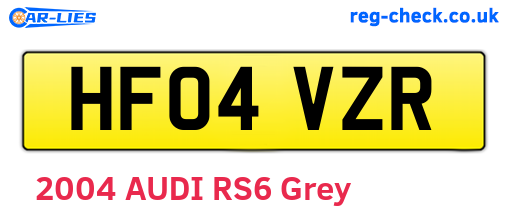 HF04VZR are the vehicle registration plates.
