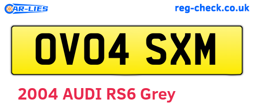 OV04SXM are the vehicle registration plates.