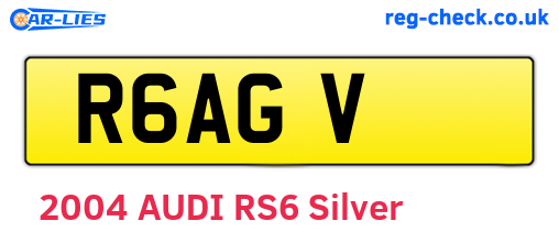 R6AGV are the vehicle registration plates.