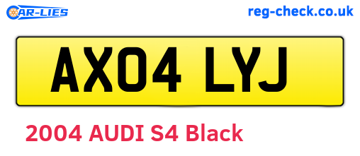AX04LYJ are the vehicle registration plates.