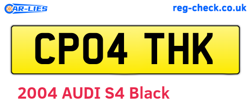 CP04THK are the vehicle registration plates.