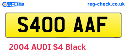 S400AAF are the vehicle registration plates.