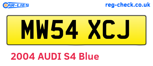 MW54XCJ are the vehicle registration plates.