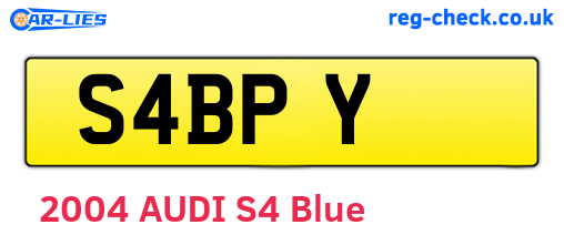 S4BPY are the vehicle registration plates.