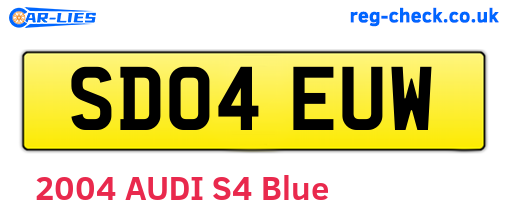 SD04EUW are the vehicle registration plates.