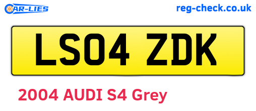 LS04ZDK are the vehicle registration plates.