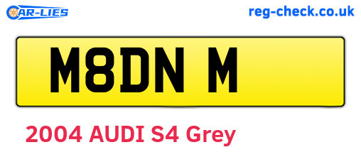 M8DNM are the vehicle registration plates.