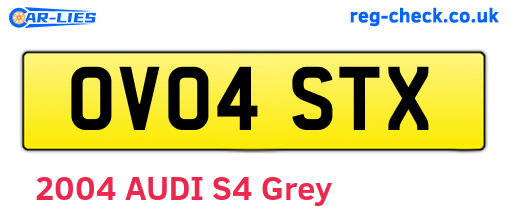 OV04STX are the vehicle registration plates.
