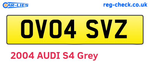 OV04SVZ are the vehicle registration plates.