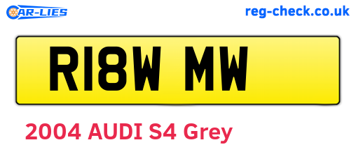 R18WMW are the vehicle registration plates.