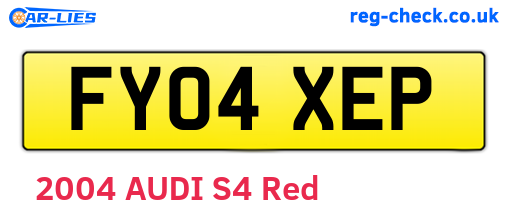 FY04XEP are the vehicle registration plates.