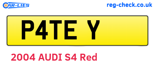P4TEY are the vehicle registration plates.