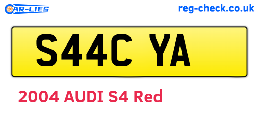 S44CYA are the vehicle registration plates.