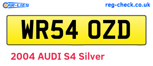 WR54OZD are the vehicle registration plates.