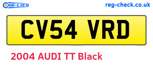 CV54VRD are the vehicle registration plates.