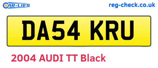 DA54KRU are the vehicle registration plates.