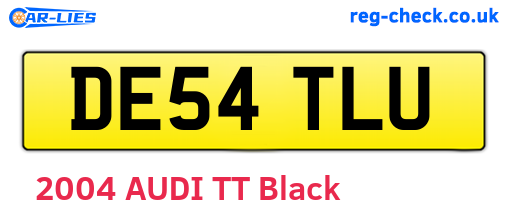 DE54TLU are the vehicle registration plates.