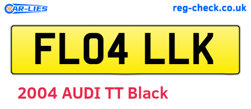 FL04LLK are the vehicle registration plates.