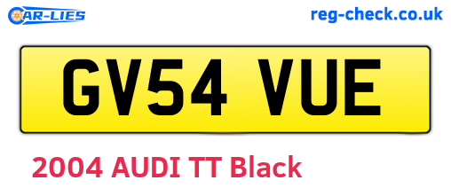 GV54VUE are the vehicle registration plates.