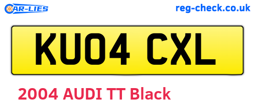KU04CXL are the vehicle registration plates.