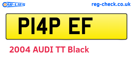 P14PEF are the vehicle registration plates.
