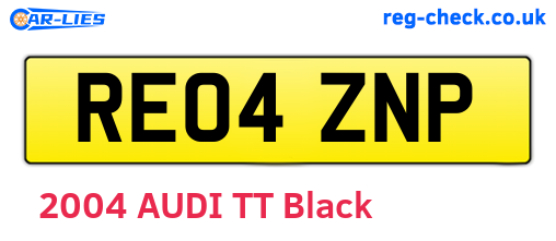 RE04ZNP are the vehicle registration plates.