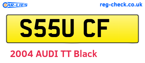 S55UCF are the vehicle registration plates.