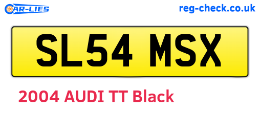 SL54MSX are the vehicle registration plates.