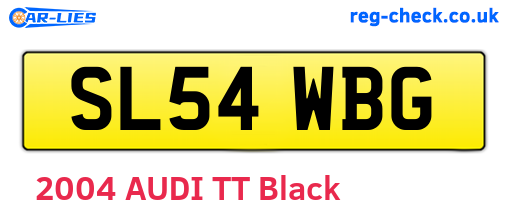 SL54WBG are the vehicle registration plates.