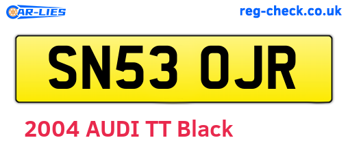 SN53OJR are the vehicle registration plates.