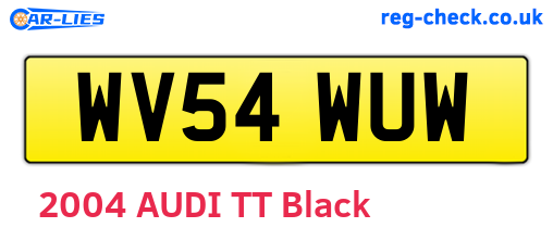 WV54WUW are the vehicle registration plates.