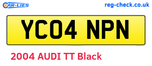 YC04NPN are the vehicle registration plates.