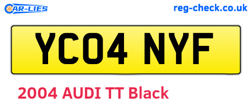YC04NYF are the vehicle registration plates.